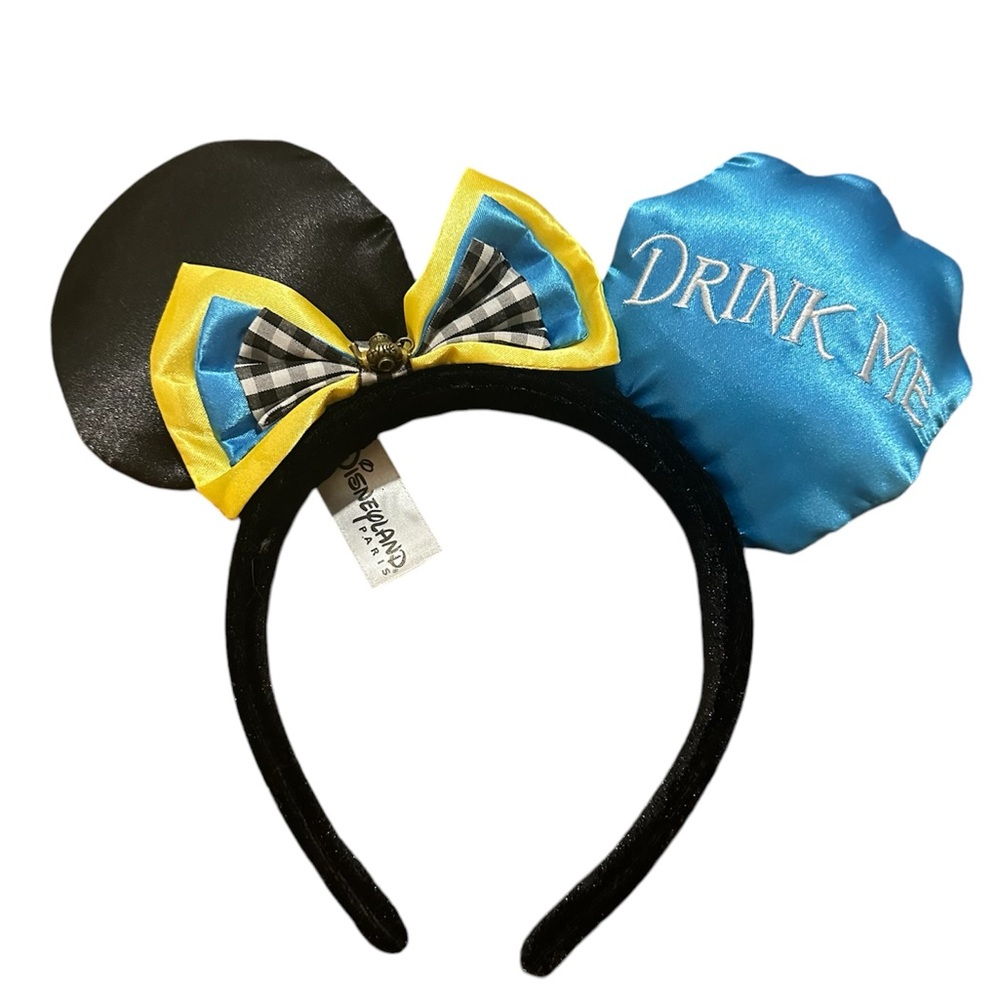 Disneyland Paris Ears Headband NWOT Alice in Wonderland “Drink me Eat me”